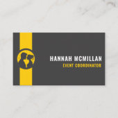 Aangepaste donkergrijze zwarte gele evenementenpla visitekaartje (Voorkant)