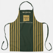 Aangepaste donkergroene en gouden streep schort (Voorkant)