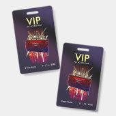 Aangepaste donkerpaarse verloop VIP-pas voor evene Badge (Voor- en achterkant)