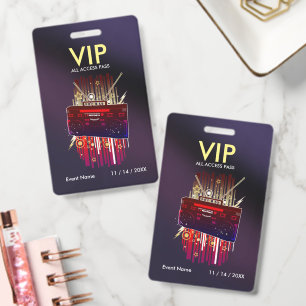 Aangepaste donkerpaarse verloop VIP-pas voor evene Badge