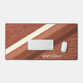 Aangepaste donkerrode bruine strepen kunst op nep bureaumat (Keyboard & Muis)