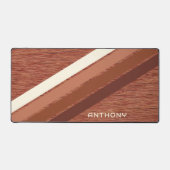 Aangepaste donkerrode bruine strepen kunst op nep bureaumat (Voorkant)