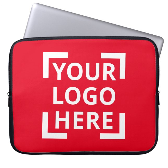 Aangepaste, donkerrode, Logo-laptophoes Laptop Sleeve (Voorkant)