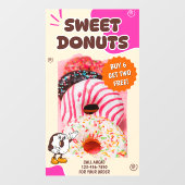 Aangepaste donuts beige roze promotie raamsticker (Vel)