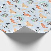 Aangepaste doodle dier leuk patroon cadeaupapier (Hoek)