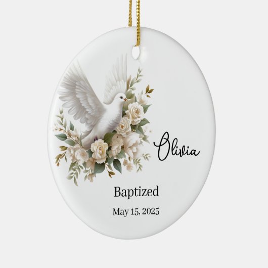 Aangepaste doop Keramisch Ornament (Rechts)