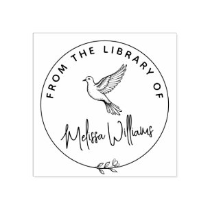 Aangepaste Dove Ex Libris uit het bibliotheekboek Rubberstempel