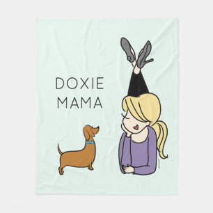 Aangepaste Doxie Mama Fleece Blanket