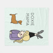 Aangepaste Doxie Mama Fleece Blanket (Voorkant (Horizontaal))