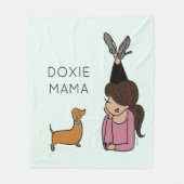 Aangepaste Doxie Mama Fleece Blanket (Voorkant)