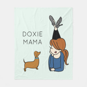 Aangepaste Doxie Mama Fleece Blanket Deken