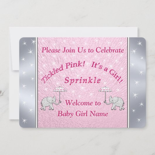 Aangepaste, draaiende roze babymeisjes Uitnodiging (Voorkant)