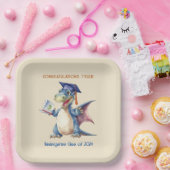 Aangepaste Dragon Kleuterschool Afstuderen Vierkan Papieren Bordje (Feest)