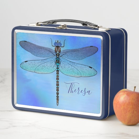 Aangepaste Dragonfly Navy Lunch Box (In situ)