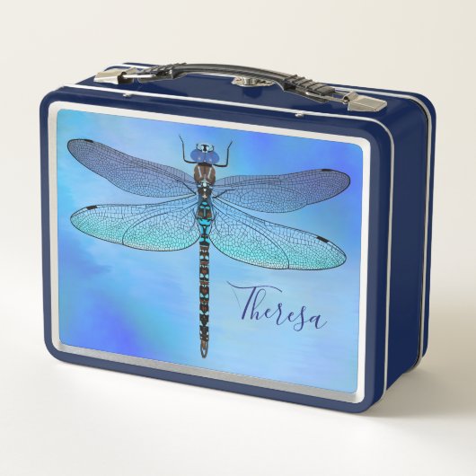 Aangepaste Dragonfly Navy Lunch Box (Achterkant)