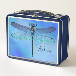 Aangepaste Dragonfly Navy Lunch Box
