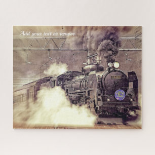 Aangepaste, dramatische foto van locomotief met st legpuzzel