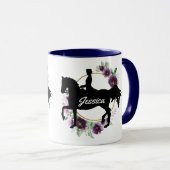 Aangepaste Dressage Horse Riding Floral Name Mok (Voorkant rechts)