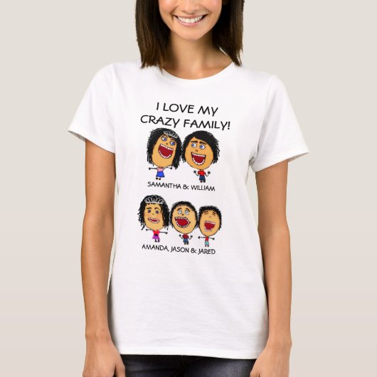 Aangepaste Drie Crazy Kinder Cartoon T-shirt (Voorkant)