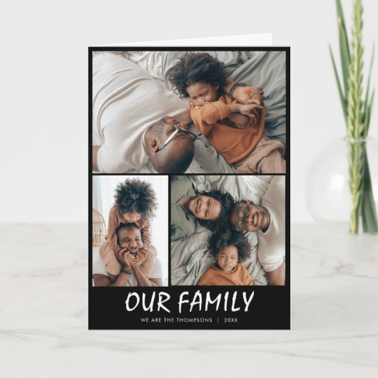 Aangepaste drie fotocollage kaart (Voorkant)