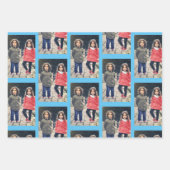 Aangepaste drie unieke foto's inpakpapier vel (Voorkant 3)