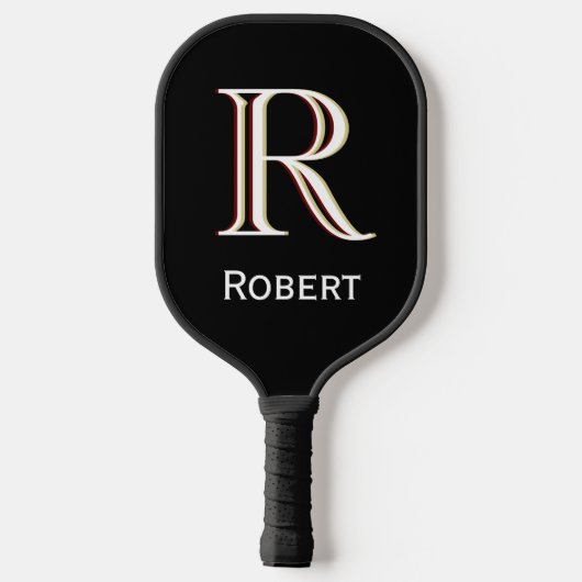 Aangepaste driekleurenmonogram pickleball paddle (Achterkant)