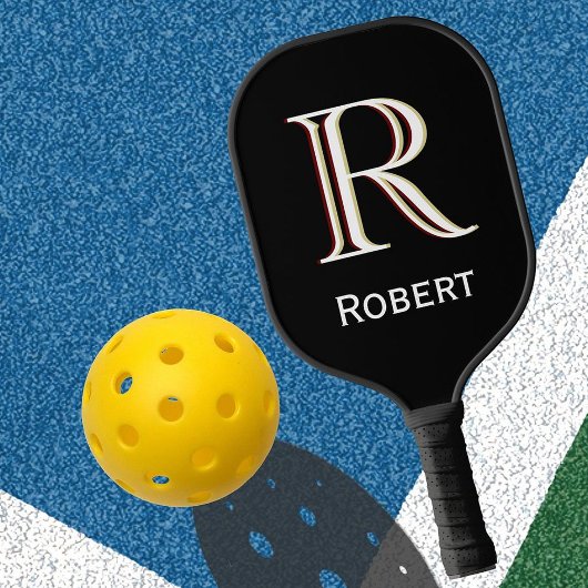 Aangepaste driekleurenmonogram pickleball paddle