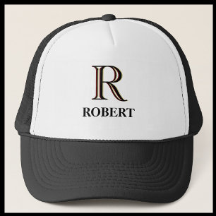 Aangepaste driekleurenmonogram trucker pet