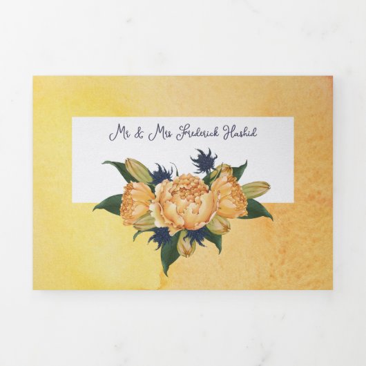 Aangepaste drieledige brief Vold bruiloft uitnodig Drieluik Uitnodiging (Cover)