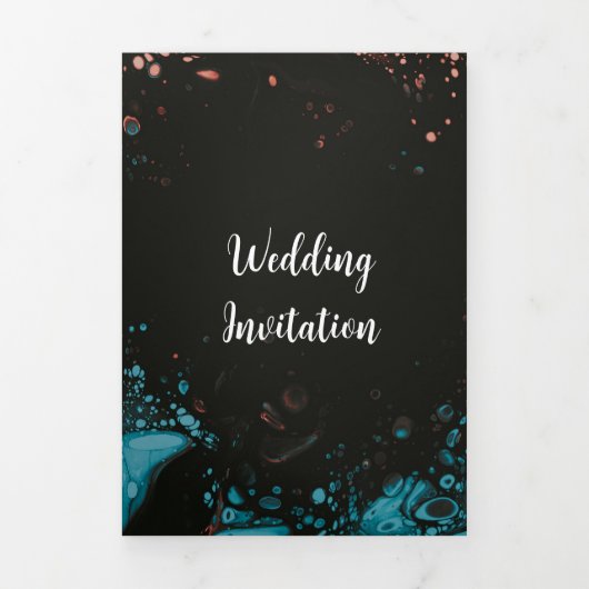 Aangepaste drieledige uitnodiging voor bruiloft (z (Cover)