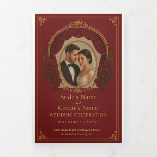 Aangepaste drievoudige brief vouw uitnodiging, Gro Drieluik Uitnodiging