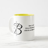 Aangepaste drink mok met godsdienstige zegening en (Voorkant links)