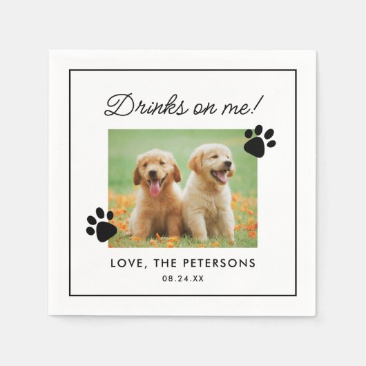 Aangepaste Drinken op mijn fotoweddenschap Servet (Voorkant)