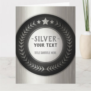 Aangepaste druk DIY-medaille Zilver VOEG UW LOGO t Bedankkaart
