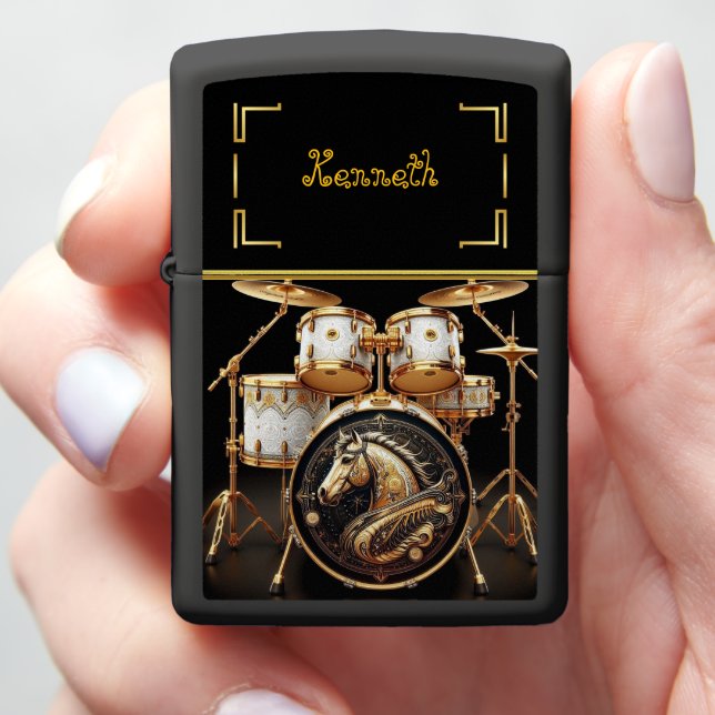Aangepaste drumset met Cowboy Horse Design (In Hand)