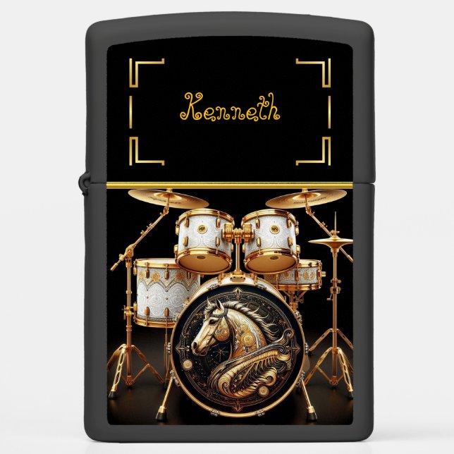 Aangepaste drumset met Cowboy Horse Design (Voorkant)