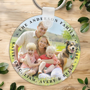 Aangepaste dubbelzijdige familie gepersonaliseerde sleutelhanger
