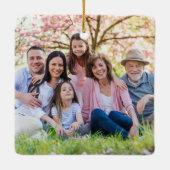 Aangepaste Dubbelzijdige Familie Twee Foto Kerstmi Keramisch Ornament (Achterkant)