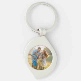 Aangepaste dubbelzijdige familie twee foto Kerstmi Sleutelhanger