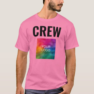 Aangepaste dubbelzijdige Print Roze Mannen Crew Sj T-shirt
