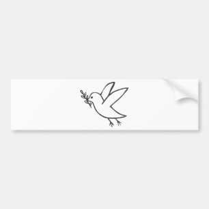 Aangepaste Duif van Vrede Schets Logo Bumpersticker