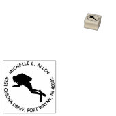 Aangepaste duiker Ronde retour adres Rubber stempe Rubberstempel (Gestempeld)