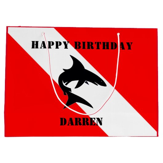 Aangepaste duikvlag en haai groot cadeauzakje (Achterkant)