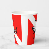 Aangepaste duikvlag en haai papieren bekers (Rechts)