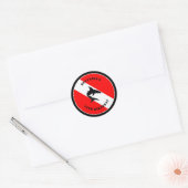 Aangepaste duikvlag en haai ronde sticker (Envelop)