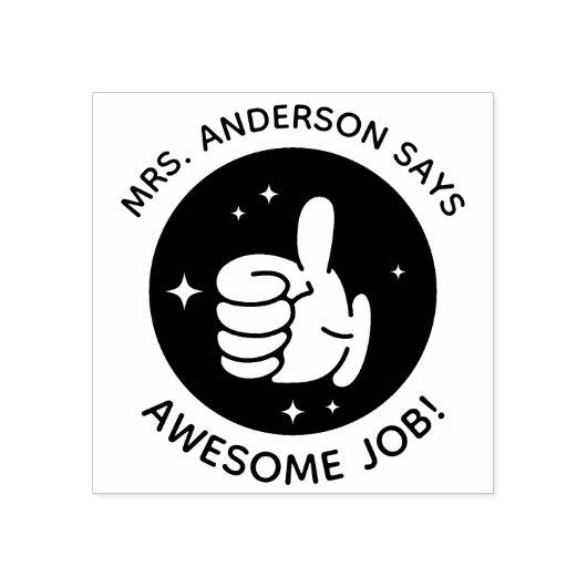Aangepaste duimen omhoog Uitstekende Job Teacher S Rubberstempel (Afrduk)