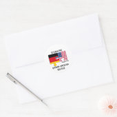 Aangepaste DUITSE AMERIKAANSE vlag Ronde Sticker (Envelop)