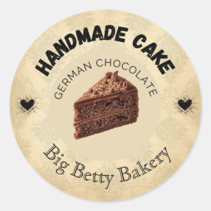 Aangepaste Duitse chocolade taart etiketten   Gepe