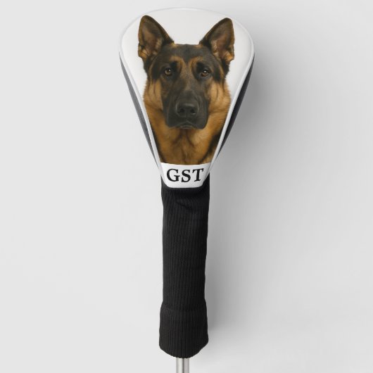 Aangepaste Duitse herder met monogram Golfheadcover (Voorkant)