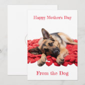 Aangepaste Duitse herder op Moederdagkaart met har Feestdagenkaart (Voorkant / Achterkant)